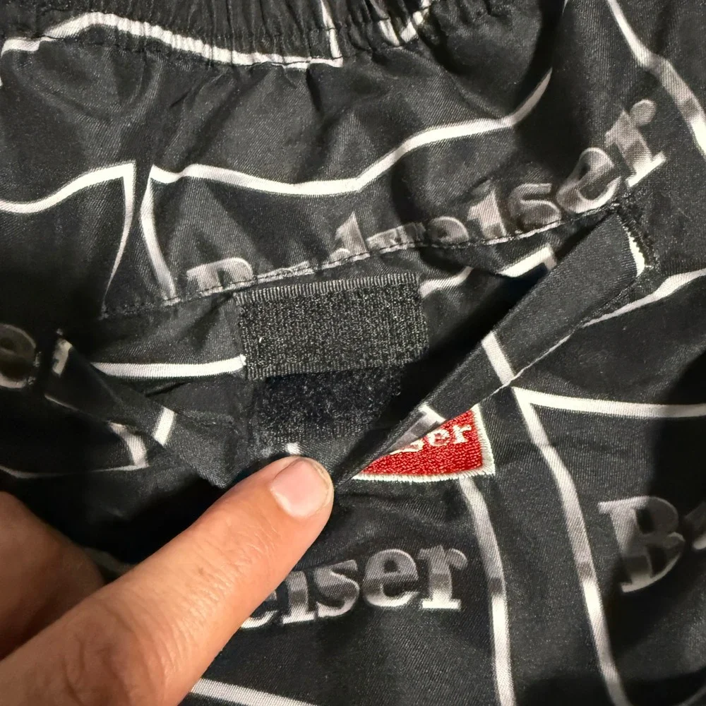Budweiser PacSun Mens Black All Over Beer Logo Swim Trunks Board Shorts Medium M